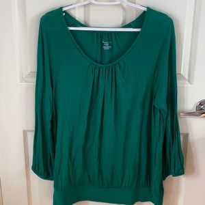 Lane Bryant Green 3/4 Sleeve Top Size 14/16
